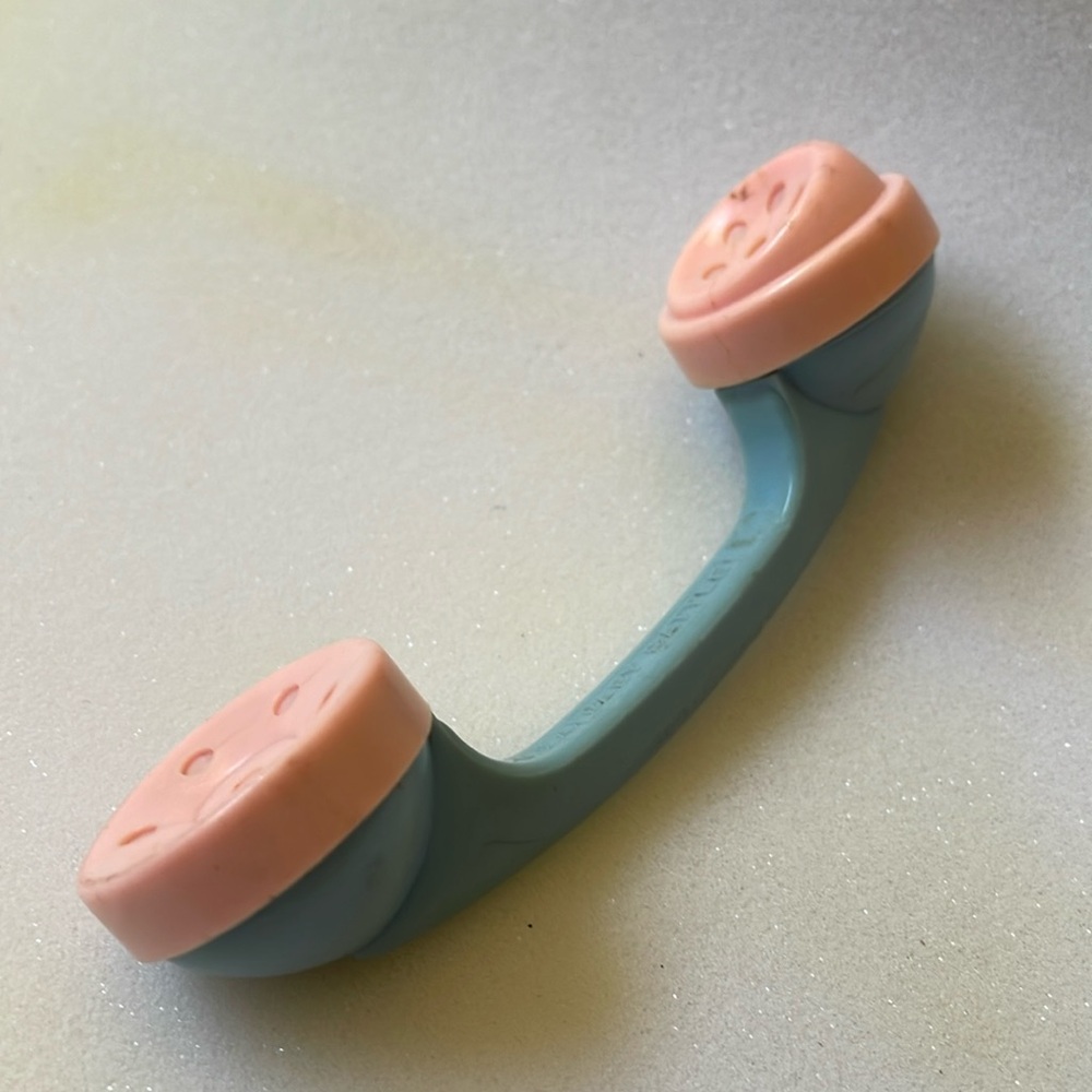 VTG ca 1944 Nu-Dell Plastc USA Baby rattle toy retro phone doll play